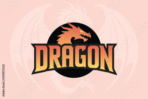 Fierce Dragon Logo with Fiery Typography