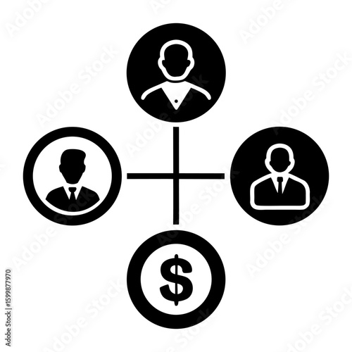 Flat Affiliate Marketing Icons – Vector Set on White Background.