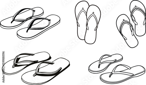 sandal icon vector illustration, flip flop silhouette vector design.