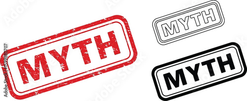 Myth stamp vector graphic design element for business presentation and marketing materials use