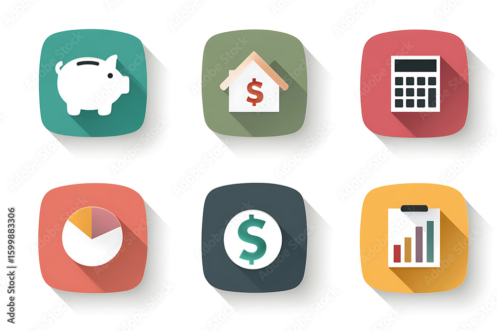Personal Finance Infographic – Saving, Budgeting, Investing Icons Personal Finance Infographic – Saving, Budgeting, Investing Icons