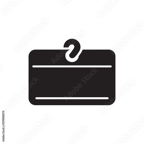 Black Blank Tag or Label with Hook for Price or Information Display