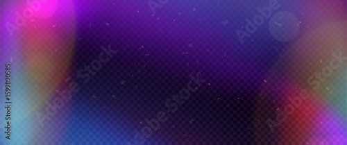 Vintage film light leak overlay with purple gradient flare - analog camera effect, retro bokeh texture and glowing color bleed for photography editing, video transitions or artistic nostalgic designs.