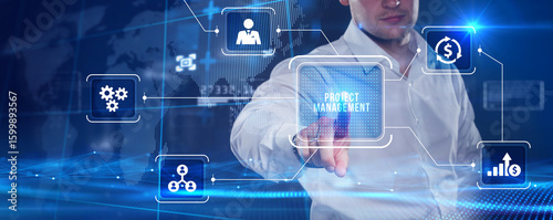 Project management concept. Business, Technology, Internet and network concept.
