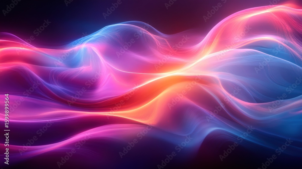 Fototapeta premium Abstract flowing neon shapes