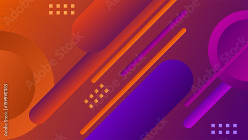 ABSTRACT BACKGROUND ELEGANT ORANGE PURPLE GRADIENT SMOOTH LIQUID COLORFUL DESIGN WITH GEOMETRIC SHAPES VECTOR TEMPLATE GOOD FOR MODERN WEBSITE, WALLPAPER, COVER DESIGN 