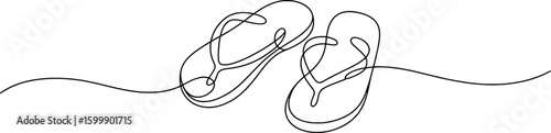 Black line art of flip flops flipflops footwear