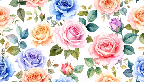 Delicate floral pattern of roses