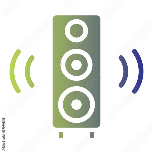 Smart Speaker Icon On Flat Gradient Style