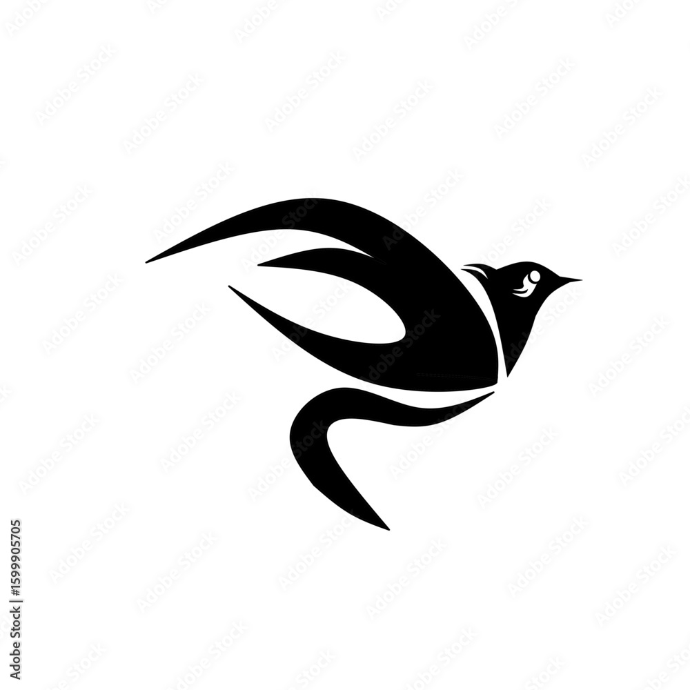 Fototapeta premium Flying Bird Logo Silhouette