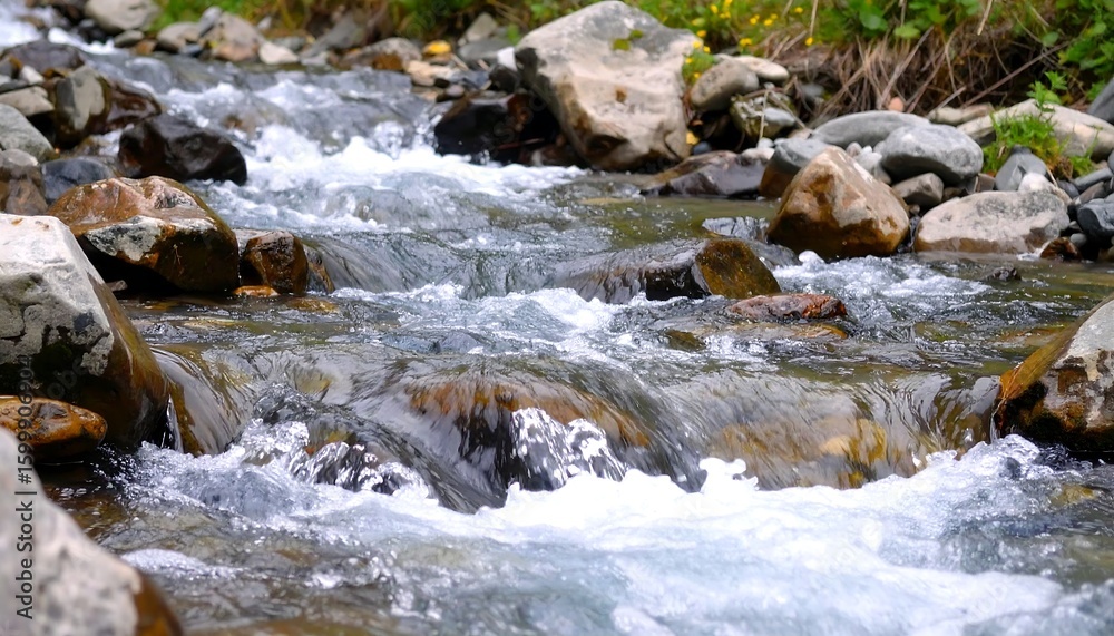 Mountain stream flowing over rocks (1) Mountain stream flowing over rocks (1)