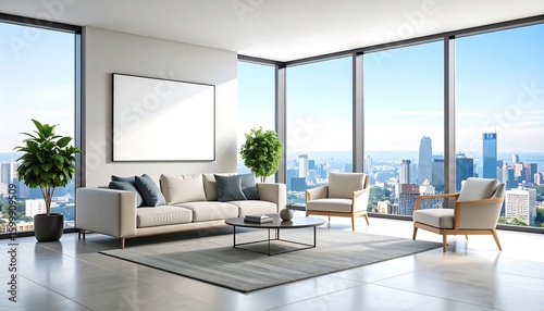 Modern living room with city view (2)