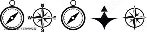 Compass simple icon set. Compass symbol set. Wind rose icon. Vector Free Download Compass simple icon set. Compass symbol set. Wind rose icon. Vector - GFXLoad