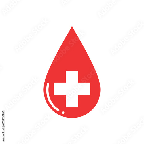 Blood Donation Symbol with Cross