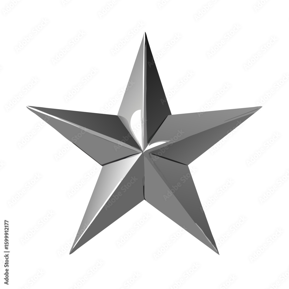 Obraz premium 3d gray metal star isolate 