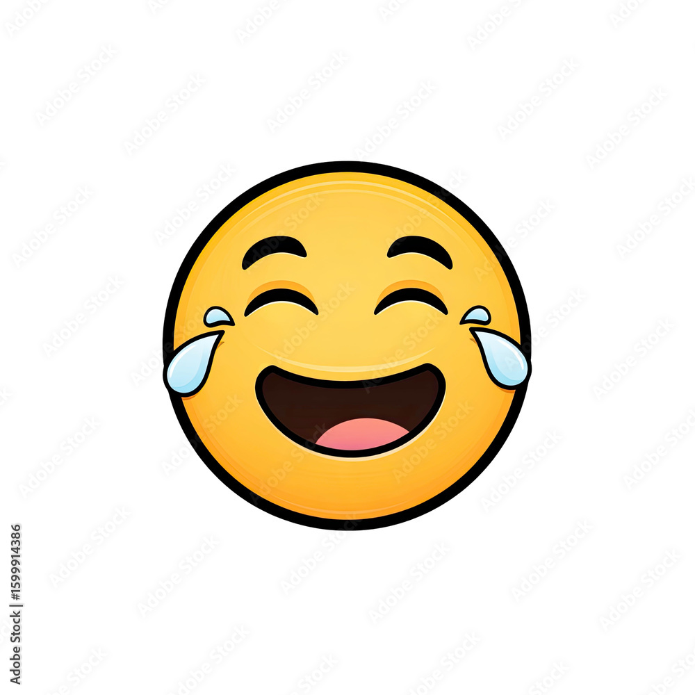 Laughing Emoji with Tears of Joy Emoticon on transparent background Laughing Emoji with Tears of Joy Emoticon on transparent background