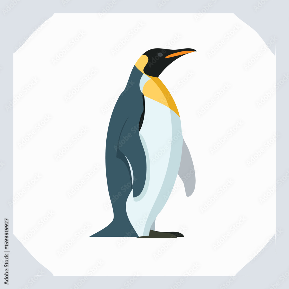 Fototapeta premium Emperor Penguin illustrated through prismatic light patterns and faceted symmetry in abstract style.
