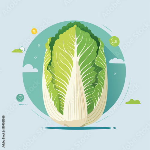 Napa Cabbage Poodle in a surreal polygonal form glowing with vivid gradients and layered shapes.