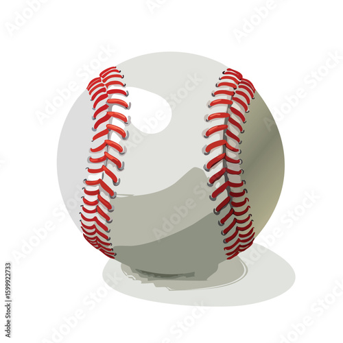 baseball technical isometric vector drawing with defined edges and modern simplicity.