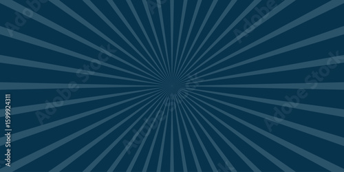 Vintage comic book style sunburst design with radial lines emerging from a central point on a textured blue background