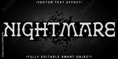  Dark Creepy Nightmare Fear Horror Dream Shadow Style Design Vector Fully Editable Smart Object Text Effect