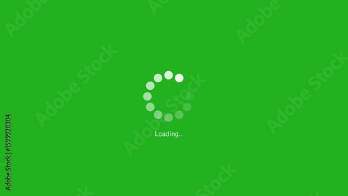 Loading effect in circular motion on green screen background