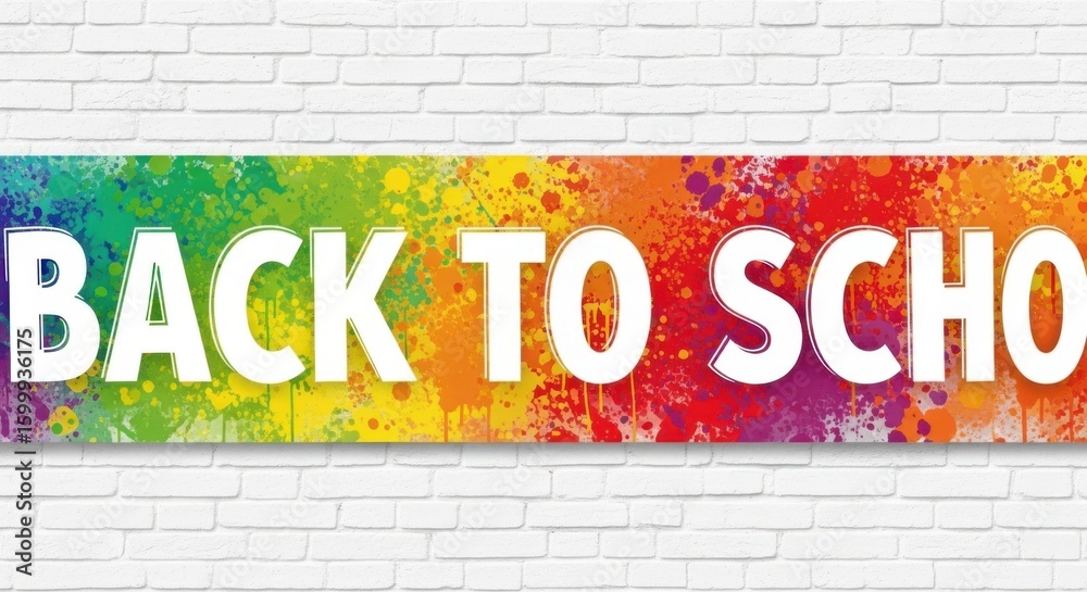 Fototapeta premium Back to School Colorful Splatter Banner Celebration