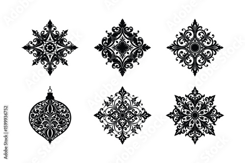 set of ornamental elements