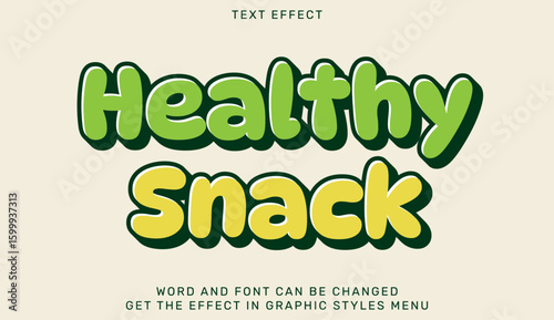Playful 3d typography of healthy snack with modern and fun style