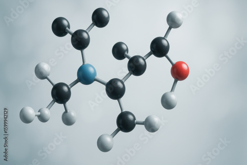 colored spheres in molecule formation.