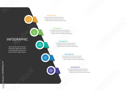  infographic timeline 5 steps template. Timeline, Business presentation. Vector illustration.