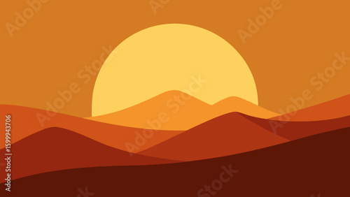 Desert Sandstorm Silhouette at Sunset