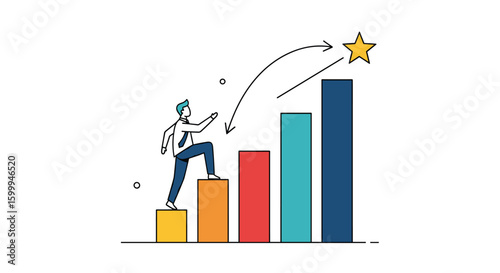Illustrating the path to achieving goals through consistent step-by-step progress and strategic planning