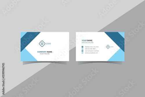 Business card blue and sky blue abstract design in eps 10.
