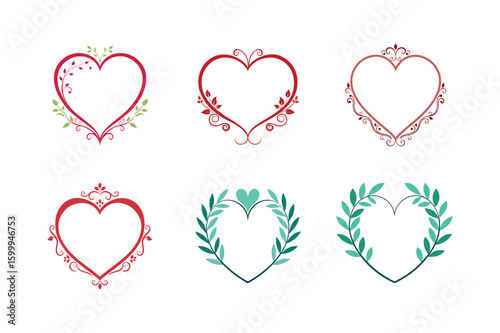 Set of clean heart visuals for design and print usage Vector illustration
