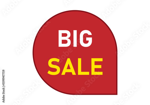 Etiqueta roja de gran venta en forma de bocadillo