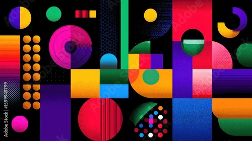 Abstract geometric shapes in vibrant colors