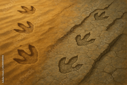 Martian's footprints on Mars surface.