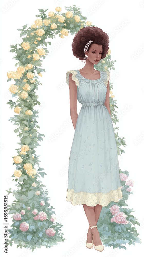 Graceful Portrait of a Woman Surrounded by Blooming Flowers, Exuding Elegance and Timeless Beauty in a Whimsical Garden Setting Graceful Portrait of a Woman Surrounded by Blooming Flowers, Exuding Elegance and Timeless Beauty in a Whimsical Garden Setting