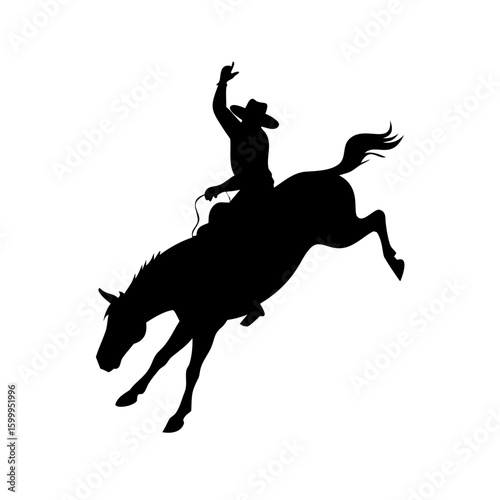 Rodeo Cowboy Bucking Horse Silhouette