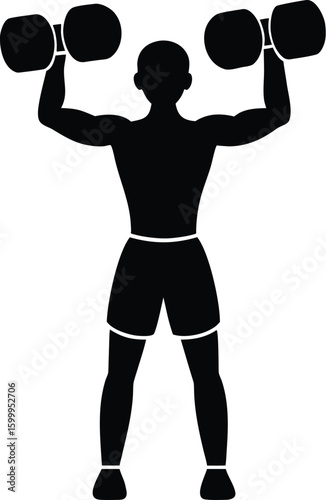 Man lifting dumbbells for muscle building and fitness new 2025 trendy