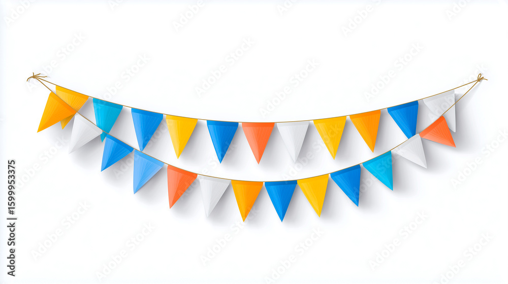 Obraz premium birthday decoration ribbon on white background