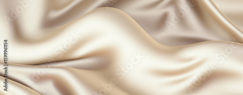 Elegant beige silk fabric background. Textile texture. Vector illustration