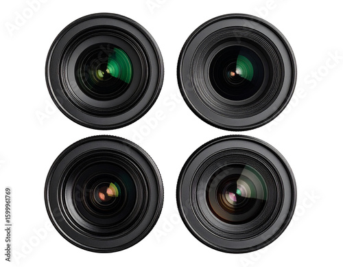Camera lens photography optics equipment zoom lenses on transparent background