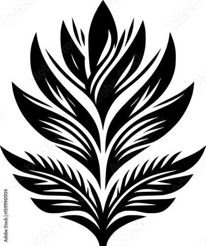 Minimalist black and white rosetta icon with clean, geometric lines—ideal for logos, stickers, or digital use on a white background.