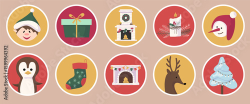 Festive Christmas Stickers: Elf, Snowman and Penguin