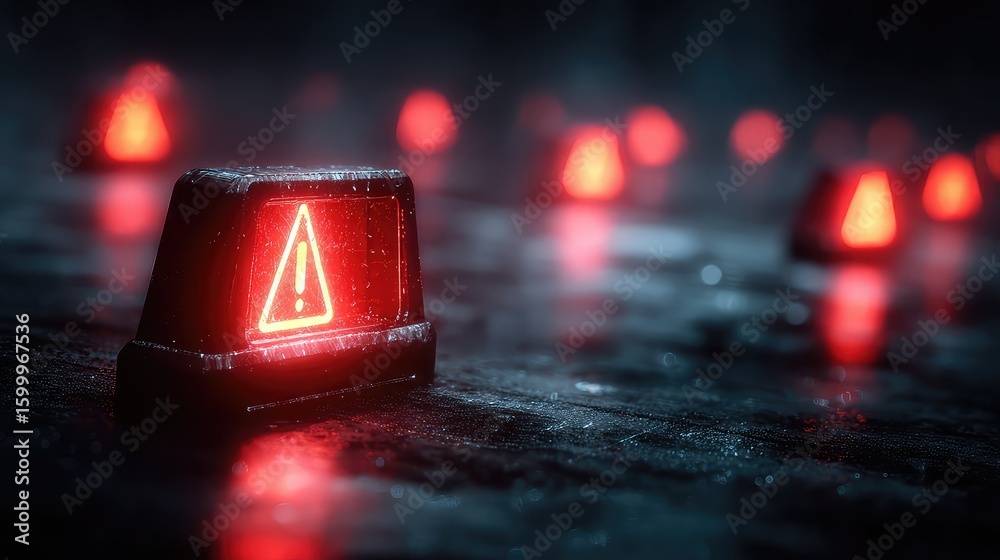 Naklejka premium Cyberattack simulation features flashing alerts, defense protocols, and data breach prevention, symbolizing digital security response in high-threat environments.