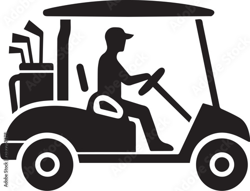 Golf cart silhouette vector illustration isolated on a white background