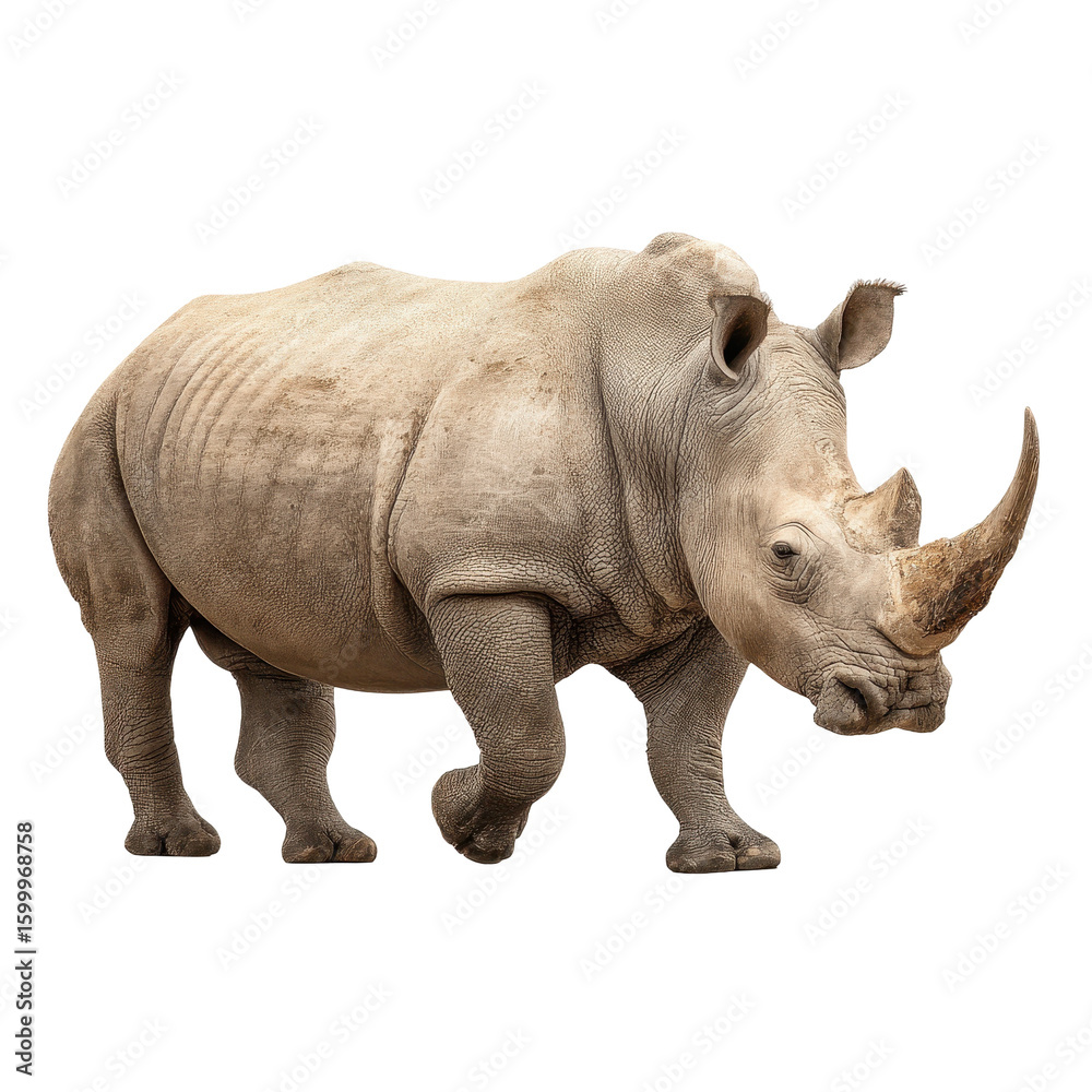 Majestic White Rhinoceros Isolated on Black Background Powerful African Wildlife Animal, isolated on a transparent background Majestic White Rhinoceros Isolated on Black Background Powerful African Wildlife Animal, isolated on a transparent background