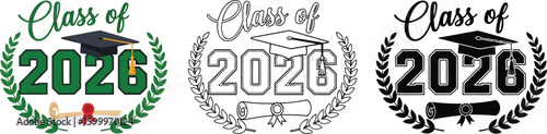 Class of 2026 graduation design vector template for t shirt mug and printable sublimation designs